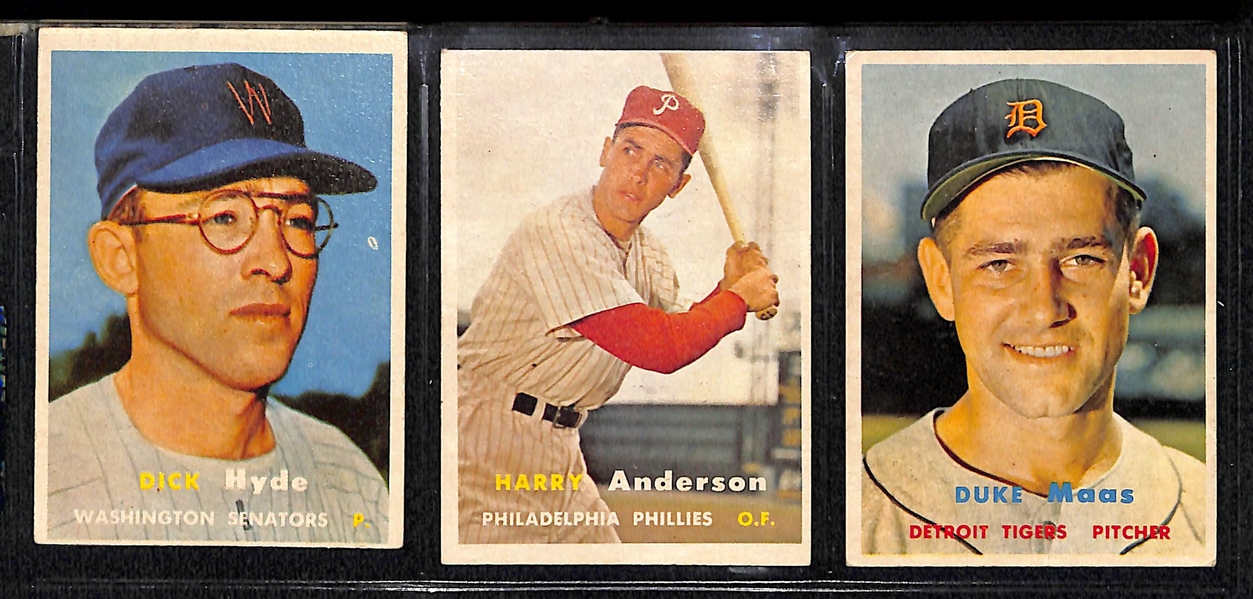 Lot Of 57 1957 Topps Baseball Cards w. Gil Hodges